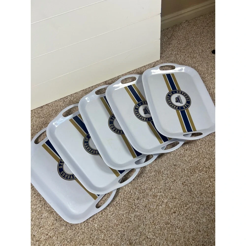 BYU Cougars Serving Trays Set of 5 White Melamine Tailgate Party 17x11 NCAA